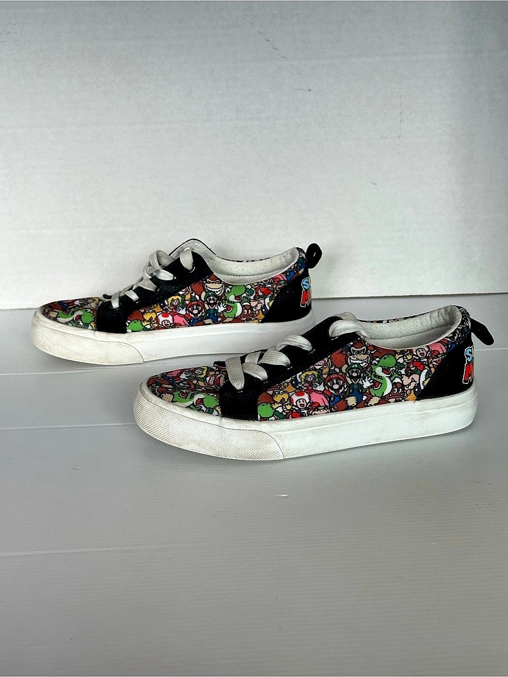 Super Mario Bros Game Over Kids Size 1 Low Top Canvas Sneakers Ground Up